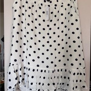 J. Crew Polka Dot Skirt in Black and White NWT Sz XL